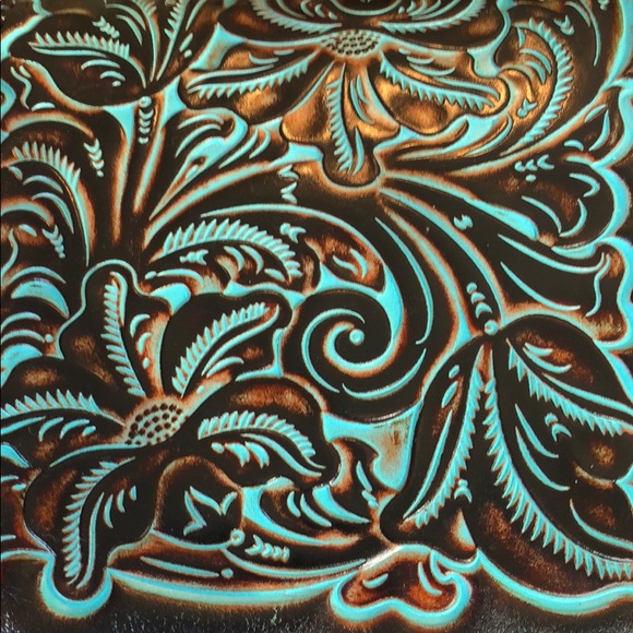 (SOLD) Patricia Nash Turquoise tooled crossbody - Picture 2 of 7